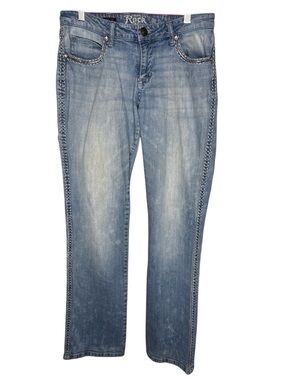 Rock 47 Light Blue Denim Jeans with Topstitching